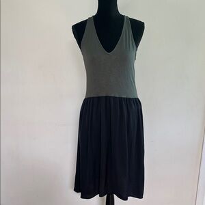 Dolan Two-Tone Midi Dress in Green and Black